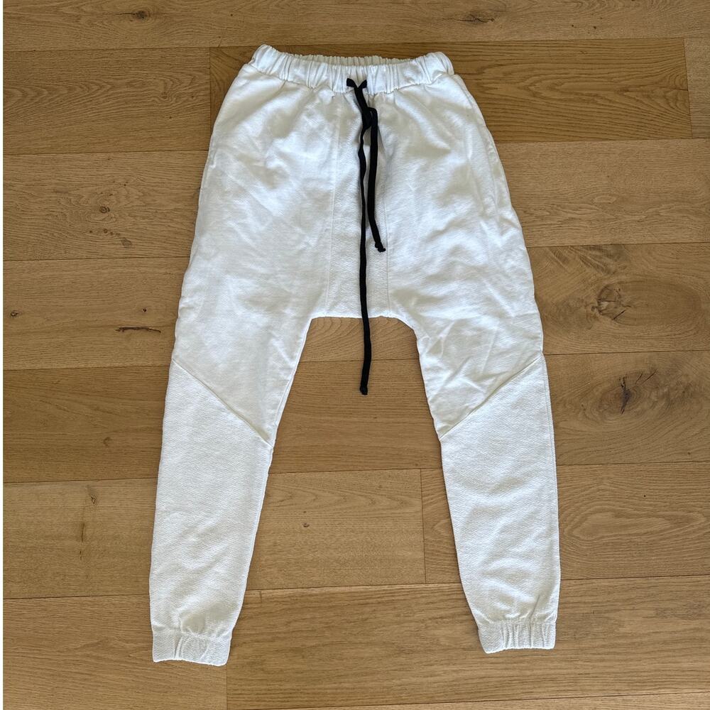 Men’s Knomadik by Daniel Patrick - Drop Crotch Sweatpants in White & Black